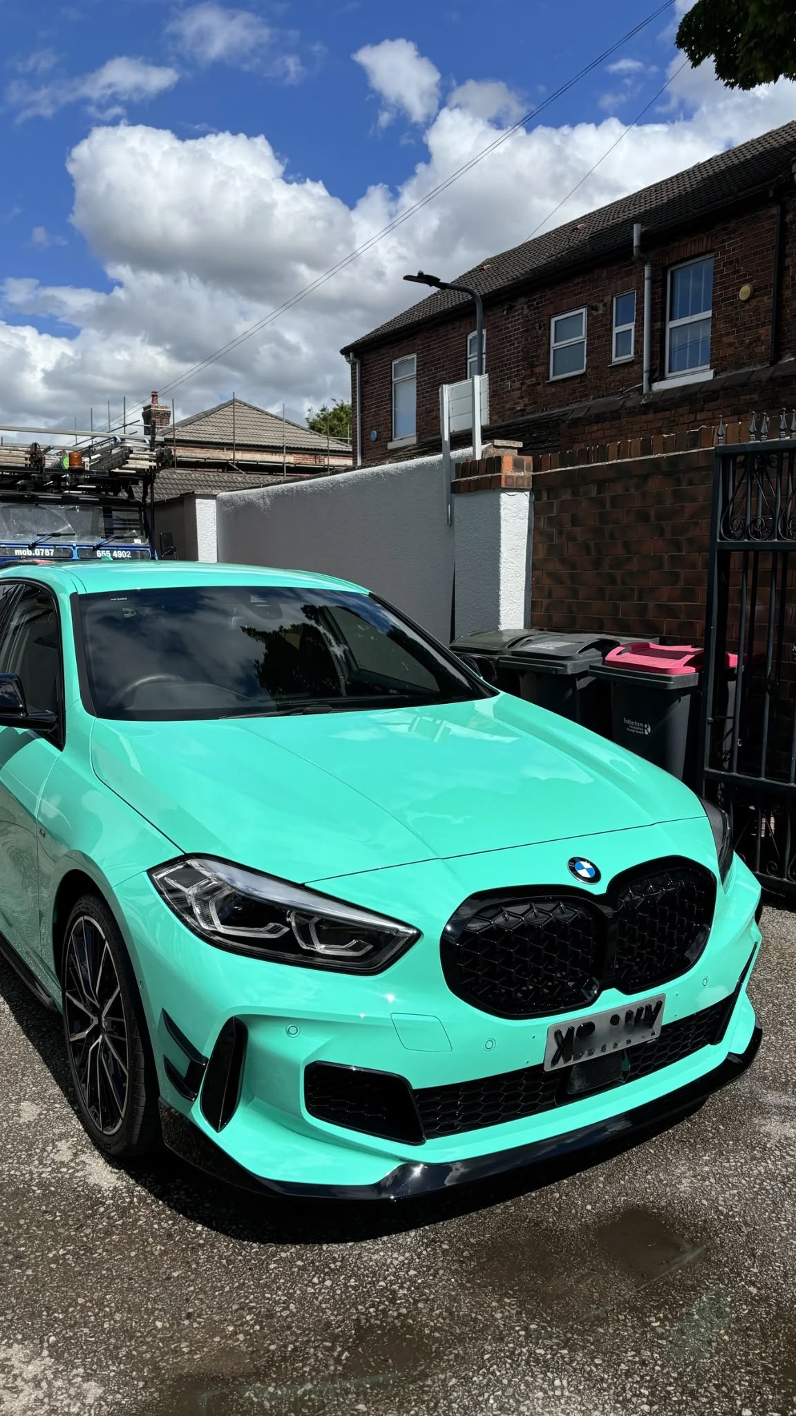 Mint green BMW after detail