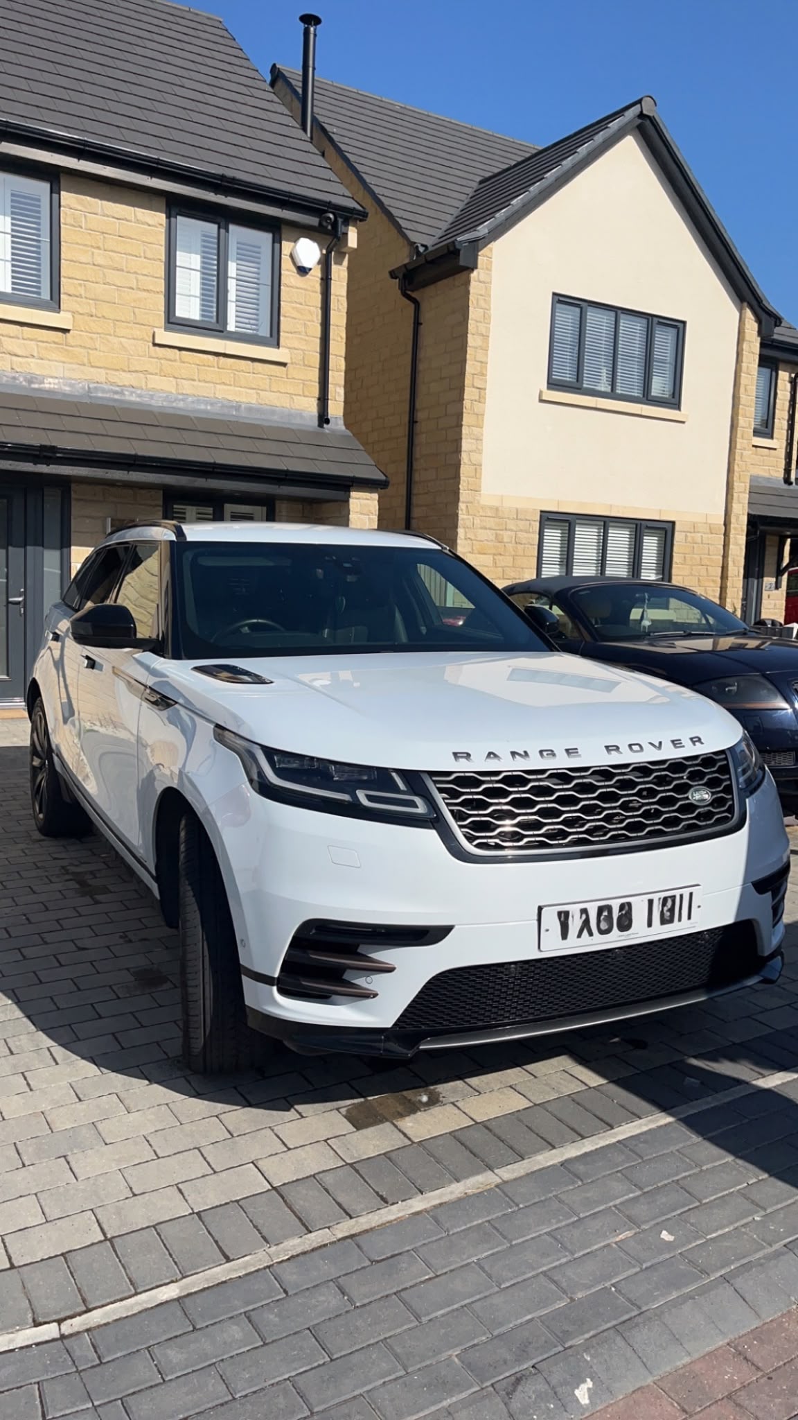 White Range Rover Velar after detail